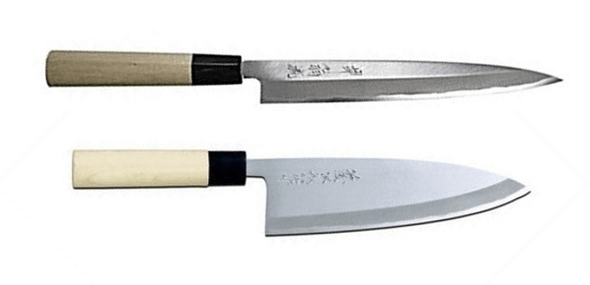 deba and yanagiba knives