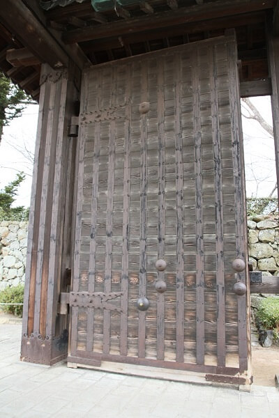 detail of main entrance gate of Himeji Castle and Ninja Hardware