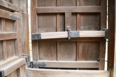 details of 2nd gate of Himeji Castle and Ninja Hardware