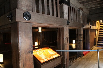 inside the Himeji Castle main building and Ninja Hardware