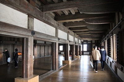 inside the Himeji Castle main building and Ninja Hardware