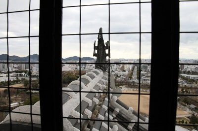 top floor of Himeji Castle and decorative hardware