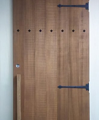 Ninja style decoration tacks on a door
