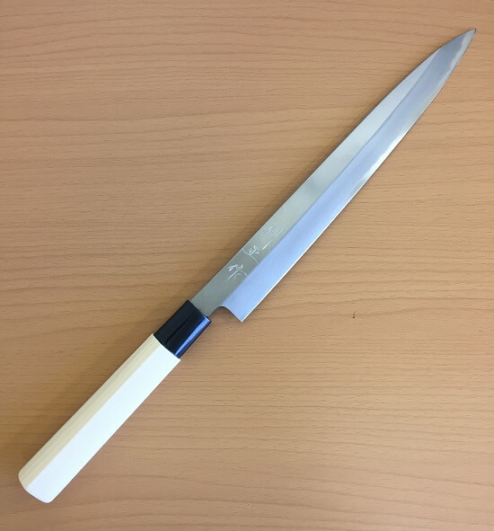yanagibaL1 Japanese kitchen knife for Sashimi made in Sakai, Yanagiba