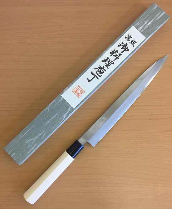 yanagibaL2 Japanese kitchen knife for Sashimi made in Sakai, Yanagiba