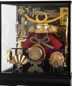 samurai helmet for sale, Kenshin Uesugi - Suiwn gold model, in case view