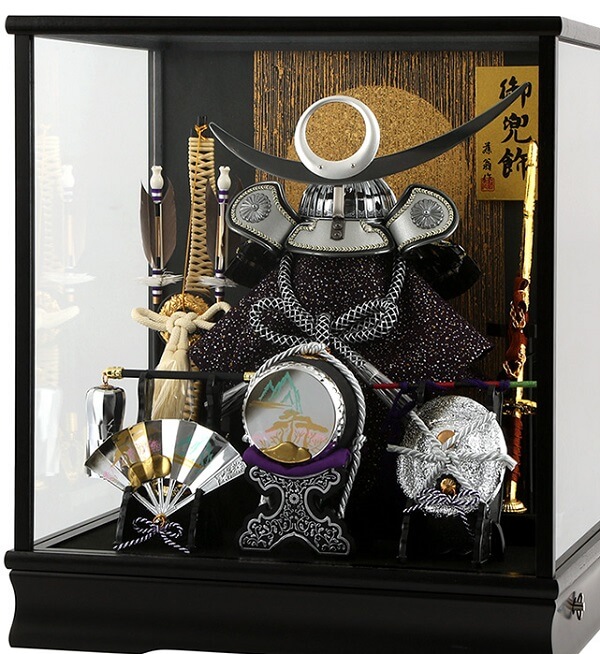 165-710-2 samurai helmet for sale, Kenshin Uesugi - Suiwn model, in case view