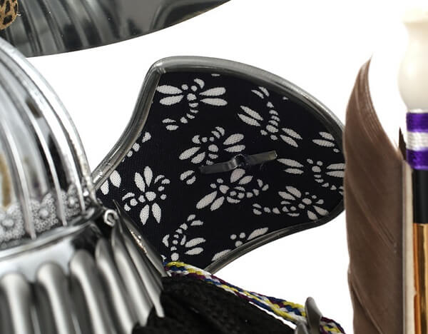165-710-7 samurai helmet for sale, Kenshin Uesugi - Suiwn model, backside of Fukikaeshi