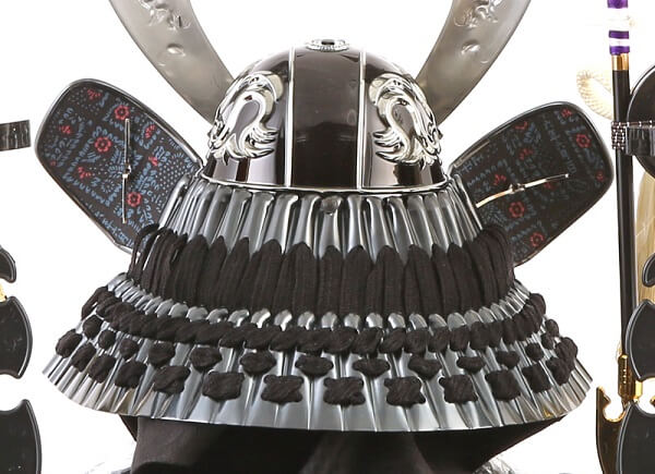 165-763-5 samurai helmet for sale, falcon silver model, back side view