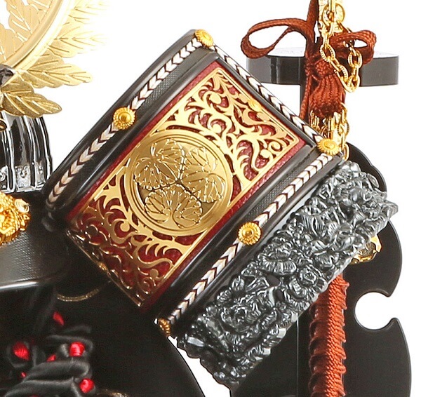 175-708-5 samurai helmet for sale, Ieyasu Tokugawa - Sekiryu model, detailed decoration of Fukikaeshi
