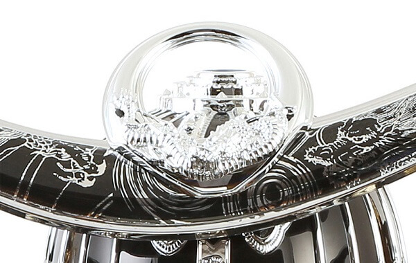 175-760-4 Samurai helmet for sale, Kenshin Uesugi - Kurama model, zooming up to crest