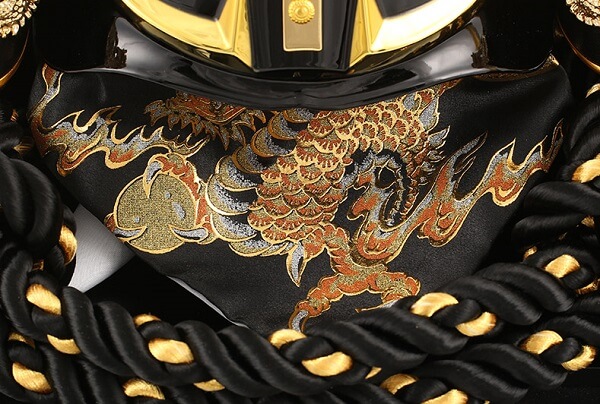 185-765-5 samurai helmet for sale, dragon embroidery