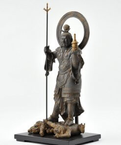 Buddha Statue for sale, palm-sized Bishamonten, left front view