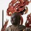Buddha Statue for sale, Acala / Fudo Myo-oh palm-sized, details of face and back side fire