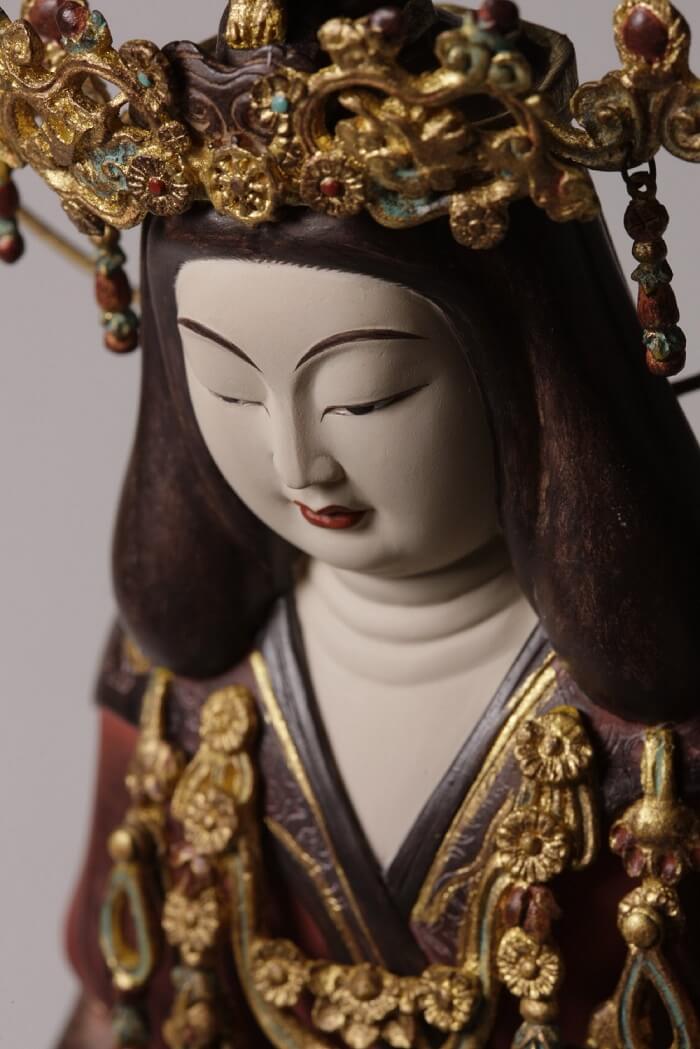 003006-4 Buddha Statue for sale, Kisshoten, zooming up to face