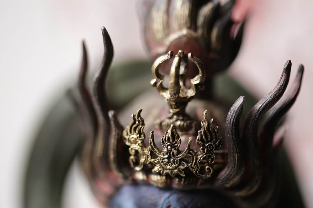 003033-6 Buddha Statue for sale, Zaoh Gongen, details of crown
