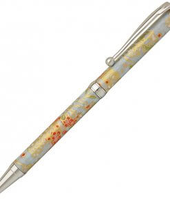 Handmade Ballpoint Pen made in Japan, Mino Washi Japanese paper series, premier quality, Kinpaku pattern blue