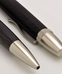 Handmade Ballpoint Pen made in Japan, Precious Wood Series Pen made of Ebony, details