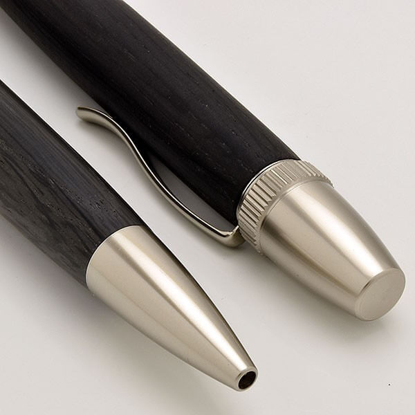 FST-SP15205-2 Handmade Ballpoint Pen made in Japan, Precious Wood Series Pen made of Ebony, details