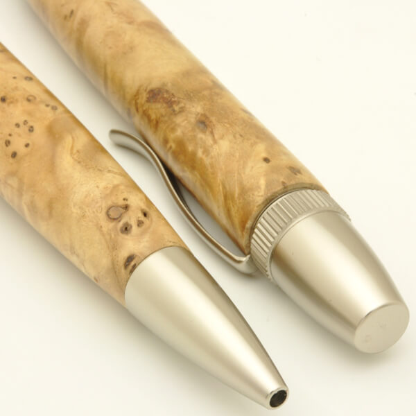 FST-SP15206-2 Handmade Ballpoint Pen made in Japan, Precious Wood Series Pen made of Japanese chestnut tree, details