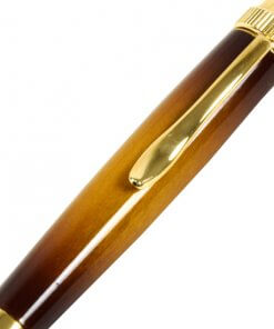 Handmade Ballpoint Pen made in Japan, Sunburst Painted Wood Pen Series, Cherry, details of pen body