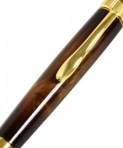 Handmade Ballpoint Pen made in Japan, Sunburst Painted Wood Pen Series, Walnut, details of pen body