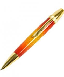 Handmade Ballpoint Pen made in Japan, Sunburst Painted Wood Pen Series, Maple