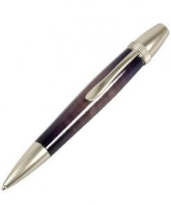 Handmade Ballpoint Pen made in Japan, Sunburst Painted Wood Pen Series, Type-P Candy colors, Curly Maple - Purple