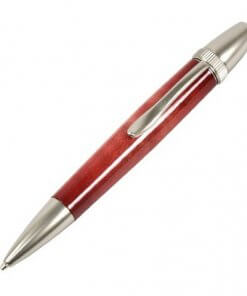 Handmade Ballpoint Pen made in Japan, Sunburst Painted Wood Pen Series, Type-P Candy colors, Curly Maple - Red