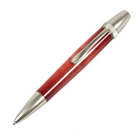 FST-TGT1611-RE-1 Handmade Ballpoint Pen made in Japan, Sunburst Painted Wood Pen Series, Type-P Candy colors, Curly Maple - Red