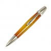 Handmade Ballpoint Pen made in Japan, Sunburst Painted Wood Pen Series, Type-P Candy colors, Curly Maple - Yellow