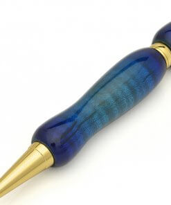 Handmade Ballpoint Pen made in Japan, Sunburst Painted Wood Pen Series, Curly Maple, details of pen body