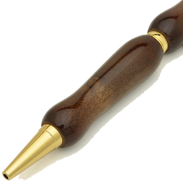 FST-TGT1620-DBR-2 Handmade Ballpoint Pen made in Japan, Sunburst Painted Wood Pen Series, Walnut, details of pen body