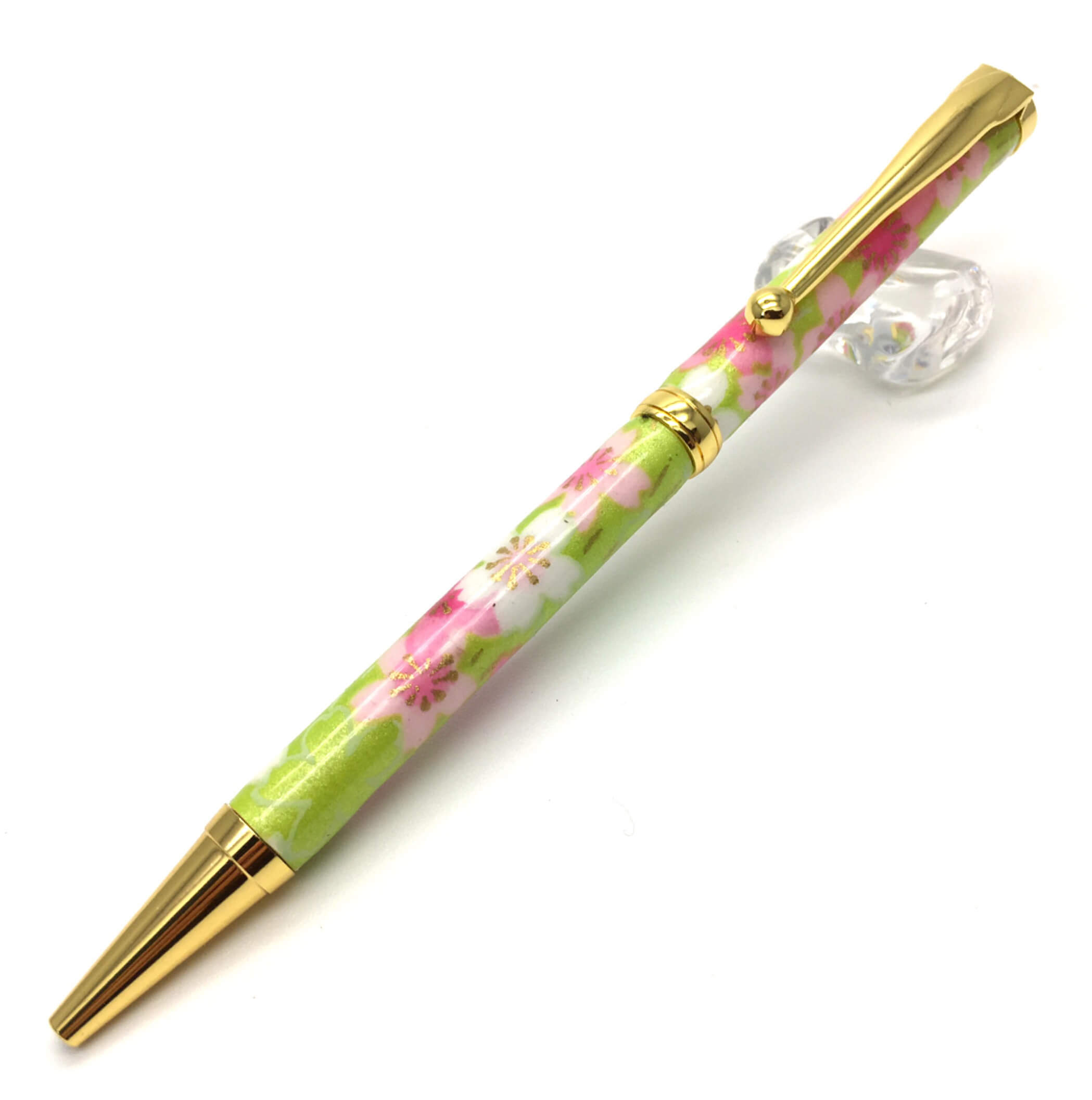 FST-TM-1601-YL-1 Handmade Ballpoint Pen made in Japan, Mino Washi Japanese paper series, Ryusui Yellow