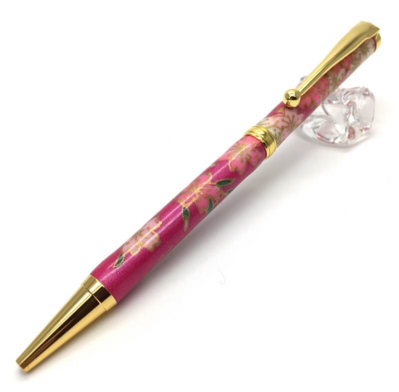 FST-TM-1602-PU-1 Handmade Ballpoint Pen made in Japan, Mino Washi Japanese paper series, Shidare Purple