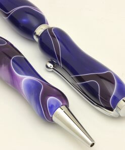 Handmade Ballpoint Pen made in Japan, Acrylic Jewel Series, Currant Purple, details