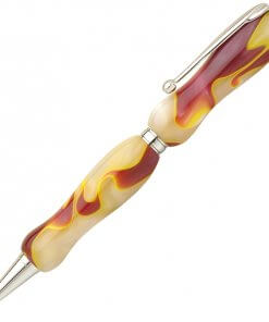 Handmade Ballpoint Pen made in Japan, Acrylic Jewel Series, Flow White