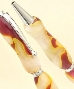Handmade Ballpoint Pen made in Japan, Acrylic Jewel Series, Flow White, details