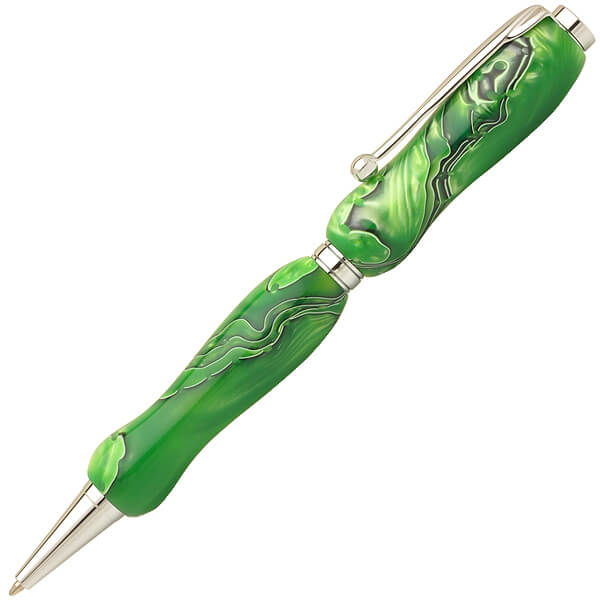 FST-TMA1600-LG-1 Handmade Ballpoint Pen made in Japan, Acrylic Jewel Series, Lake Green