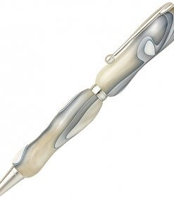 Handmade Ballpoint Pen made in Japan, Acrylic Jewel Series, Pearl White