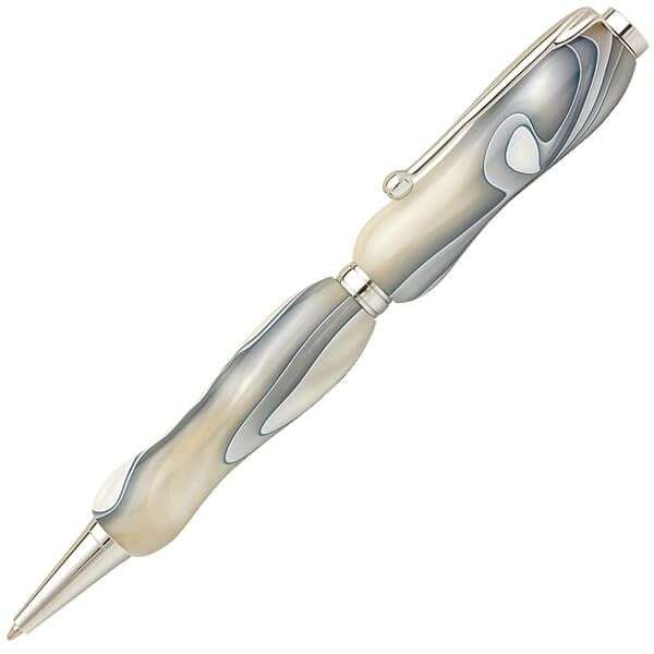 FST-TMA1600-PW-1 Handmade Ballpoint Pen made in Japan, Acrylic Jewel Series, Pearl White