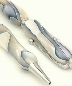 Handmade Ballpoint Pen made in Japan, Acrylic Jewel Series, Pearl White, details