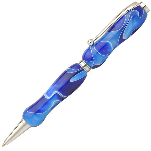 FST-TMA1600-SB-1 Handmade Ballpoint Pen made in Japan, Acrylic Jewel Series, Sea Blue