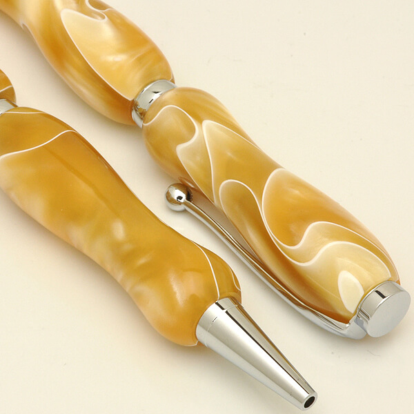FST-TMA1600-SG-2 Handmade Ballpoint Pen made in Japan, Acrylic Jewel Series, Shine Gold, details