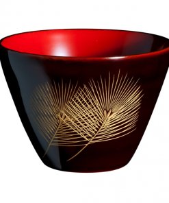 japanese lacquerware for sale, urushi sake cup series, pine leaves are drawn black cup