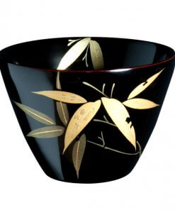 japanese lacquerware for sale, urushi sake cup series, bamboo drawing black cup