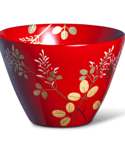 japanese lacquerware for sale, urushi sake cup series, japanese bush clover Hagi drawn red cup