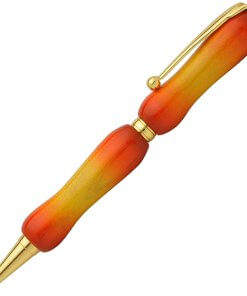 Handmade Ballpoint Pen made in Japan, Sunburst Painted Wood Pen Series, Maple