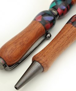 Handmade Ballpoint Pen made in Japan, Acrylic & Wood Series, Black Chinese Quince, details of body