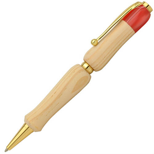 TWD1700-RD-1 Handmade Ballpoint Pen made in Japan, Hida Tree Series, Japanese White Pine